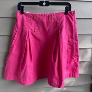 Lilly Pulitzer Riley Pleated‎ Skirt Solid Canvas Daiquiri Pink Size 6 Y2K Preppy